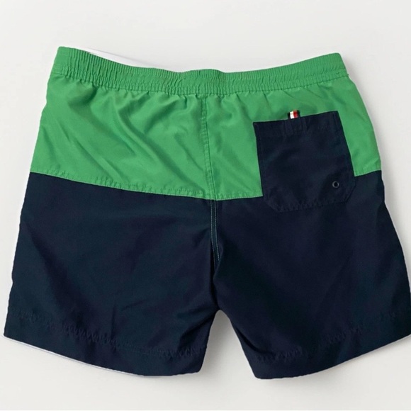 Tommy Hilfiger Green & Black Swim Trunks Sz M Drawstring Cargo Pockets Mesh - Picture 2 of 9